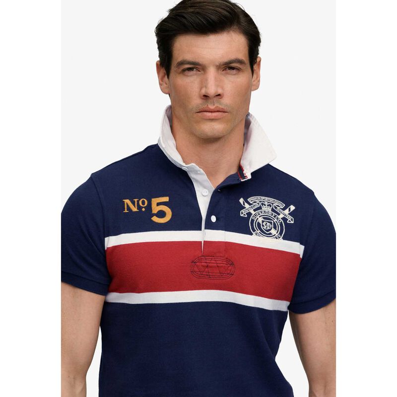 Superdry Double Emblem Jersey Short Sleeve Rugby image number 2